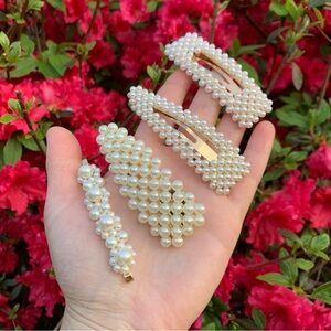 Embellished Gold Pearl Hair Pin | Classic Feminine Cottagecore
